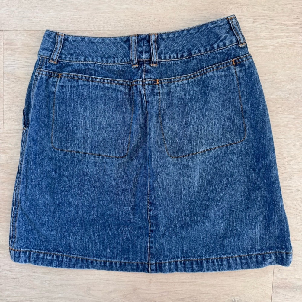 The Limited Denim Mini Skirt Size 4 Y2K Dark Wash Stretch Vintage-2003 - Picture 2 of 10